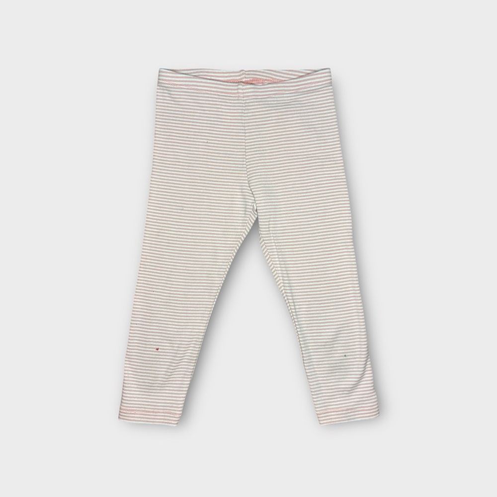 Tea Collection Pink & White Pinstripe Cropped Leggings
